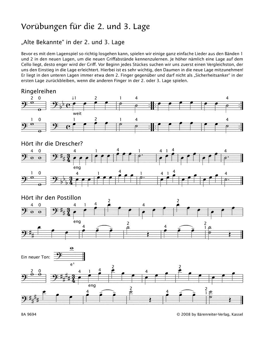 Früher Anfang auf dem Cello Band 3 + 4 | Eine Violoncelloschule für Kinder | Saßmannshaus | BA09693 + BA09694 | Bärenreiter Verlag | ISMN 9790006536566 + 9790006536573 | Soundman Kolophonium