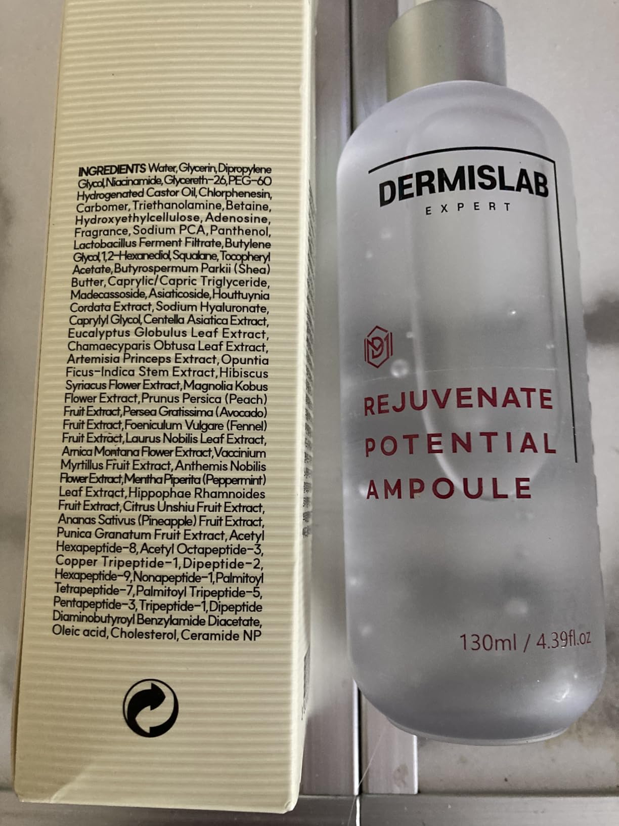 DermisLab Rejuvenate Potential Ampoule – Korean Skincare Collagen + Hyaluronic Acid Firming & Hydrating Serum for Smooth, Youthful-Looking Skin | Lightweight Daily Facial Ampoule 130 ml / 4.40 oz