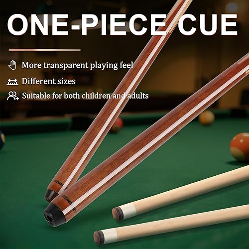 Miniatura 4 de Juego de 6 palos de billar de 36 pulgadas, 42 pulgadas, 48 pulgadas, 52 pulgadas, 57 pulgadas, 0.512 in, puntas de arce y maras, palos de billar de