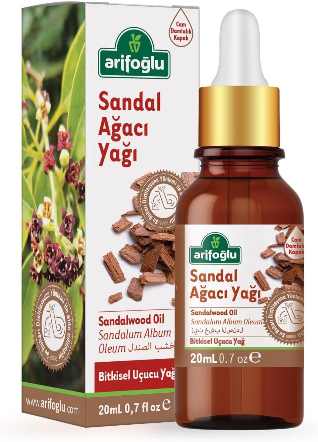 Arifoğlu Sandal Yağı 20ml - Doğal Cilt Bakımı, Yatıştırıcı Etki, Saf Esansiyel Yağ | Arifoğlu Sandalwood Oil 20ml - Natural Skincare, Soothing Effect, Pure Essential Oil
