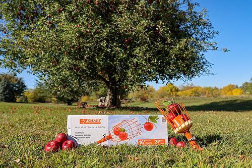 Miniatura 6 de Recolector de frutas de 21 pies con poste rígido ligero - Diseño plegable compacto patentado con cabeza giratoria - Paquete combinado 2 en 1 - Bolsa