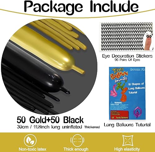 Miniatura 104 de 260 globos de color amarillo limón, paquete de 100 globos largos gruesos para arco, animales, payasos, niños, cumpleaños, fiestas, baby showers