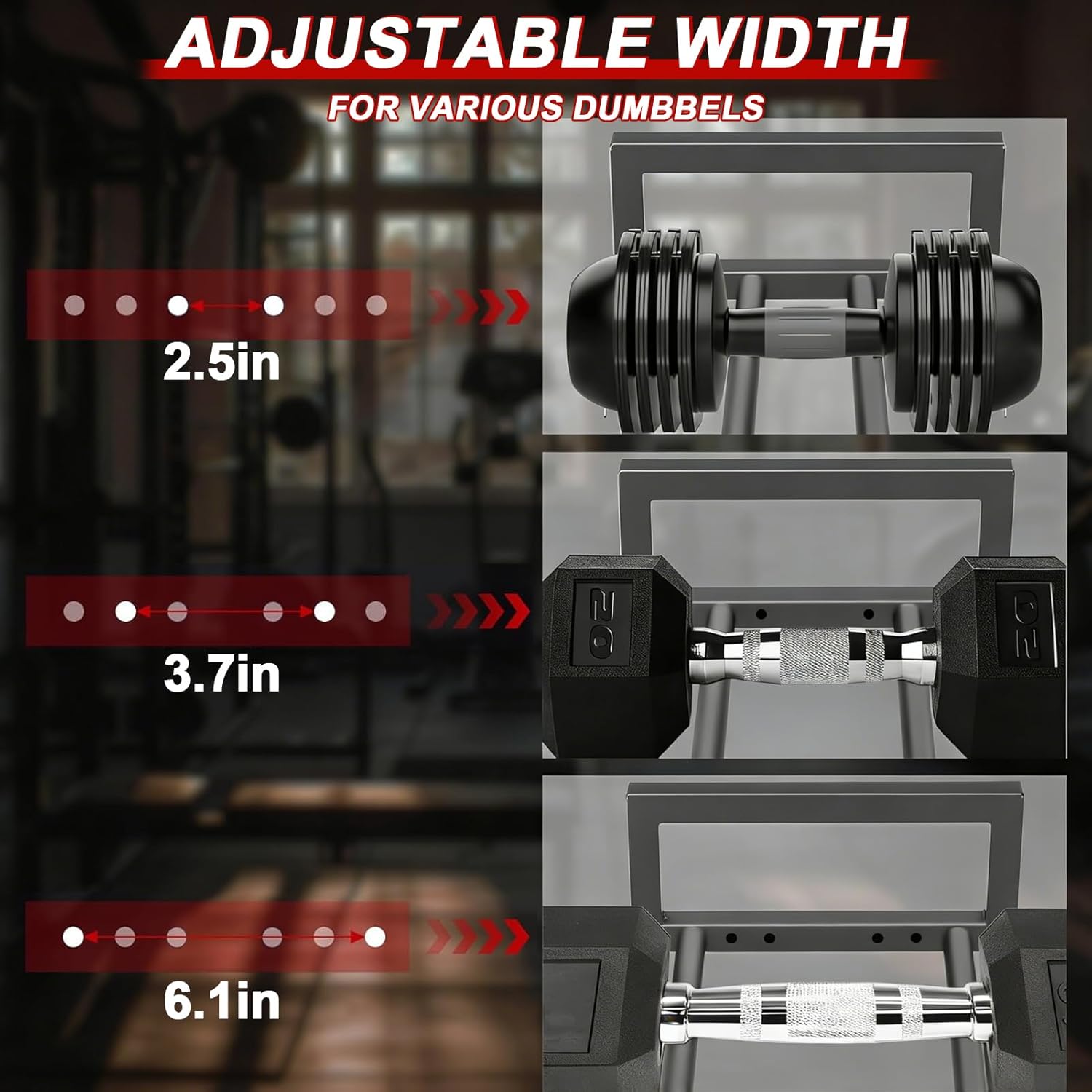3 Tier Small Adjustable Dumbbell Rack, 390LBS Heavy Duty Weight Storage Rack with Side Hooks, Space-Saving Weight Rack for Home Gym (Rack Only)