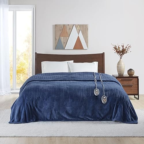 Miniatura 1 de Beautyrest - Manta Eléctrica Reversible de Felpa ultraligera - Manta Eléctrica, Regulador de Múltiples Niveles de Calor Acogedor Sofá Sala de Estar,