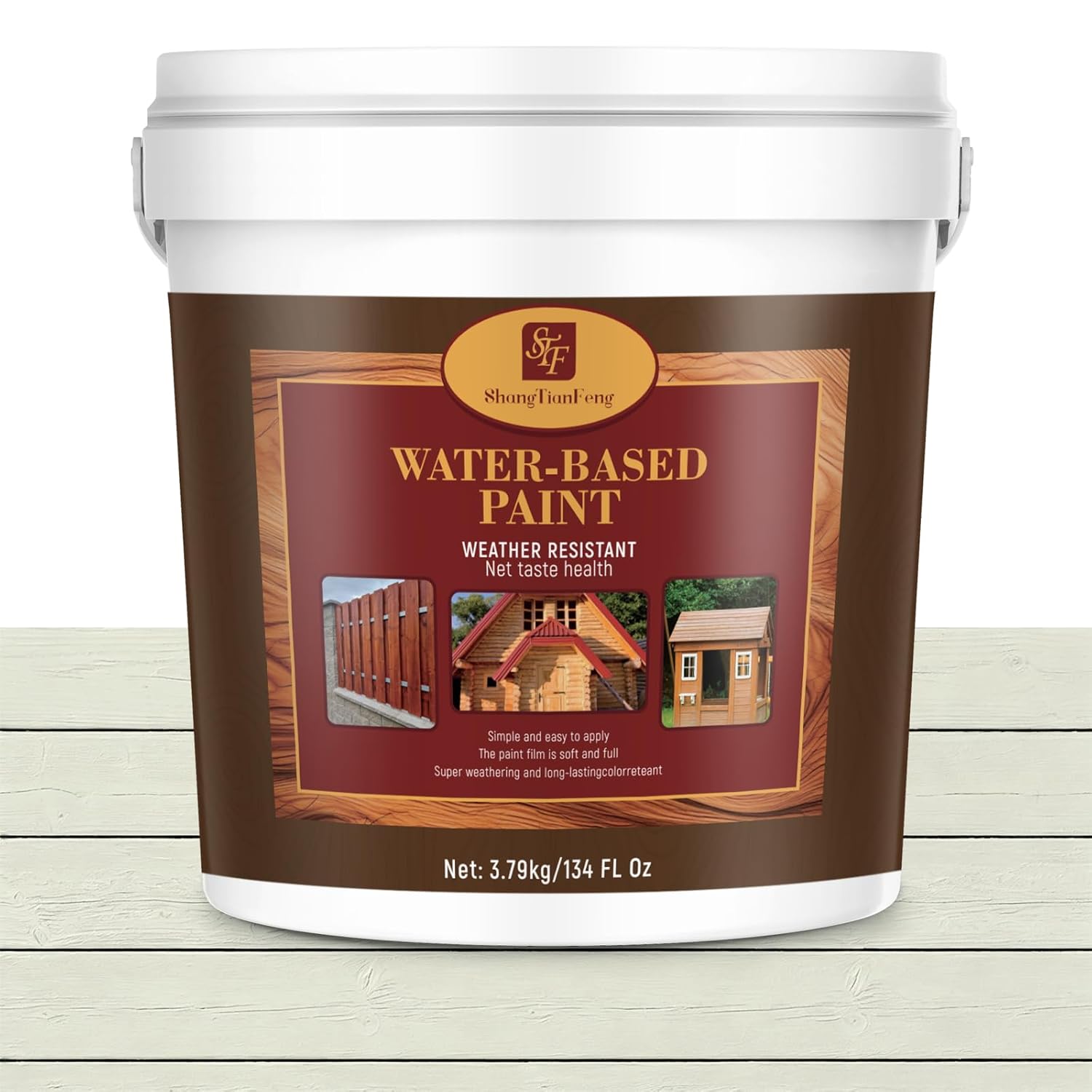 Off-White Advanced 1 Gallon Wood Sealant & Finish | Enhances Wood Grain | Flexible, Crack-Resistant Coat for Inside/Outside Terrace and Fence,Planting Boxes,Non-Toxic Environmentally Friendly