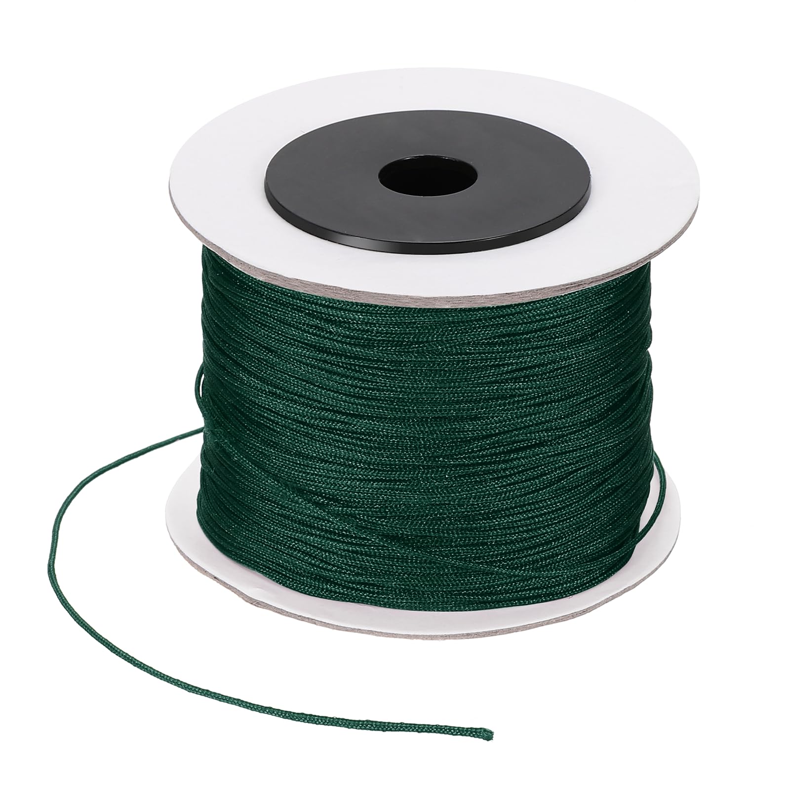 PATIKIL 110 Yard Nylon String for Bracelets, 0.8 mm Nylon Rope Cord Braided Ornament Lanyard Thread Universal Blinds Pull Strings for DIY Craft Bead Bracelet Making, Dark Green