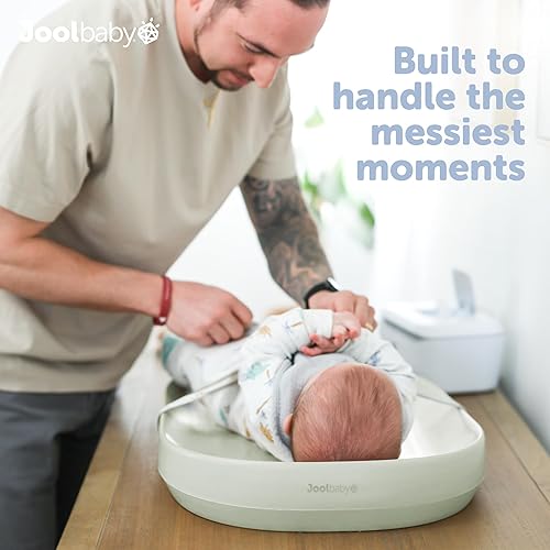 Miniatura 2 de Jool Baby - Cambiador impermeable para bebé, fácil de limpiar, ligero y portátil, cojín de espuma grande para mayor comodidad (salvia)