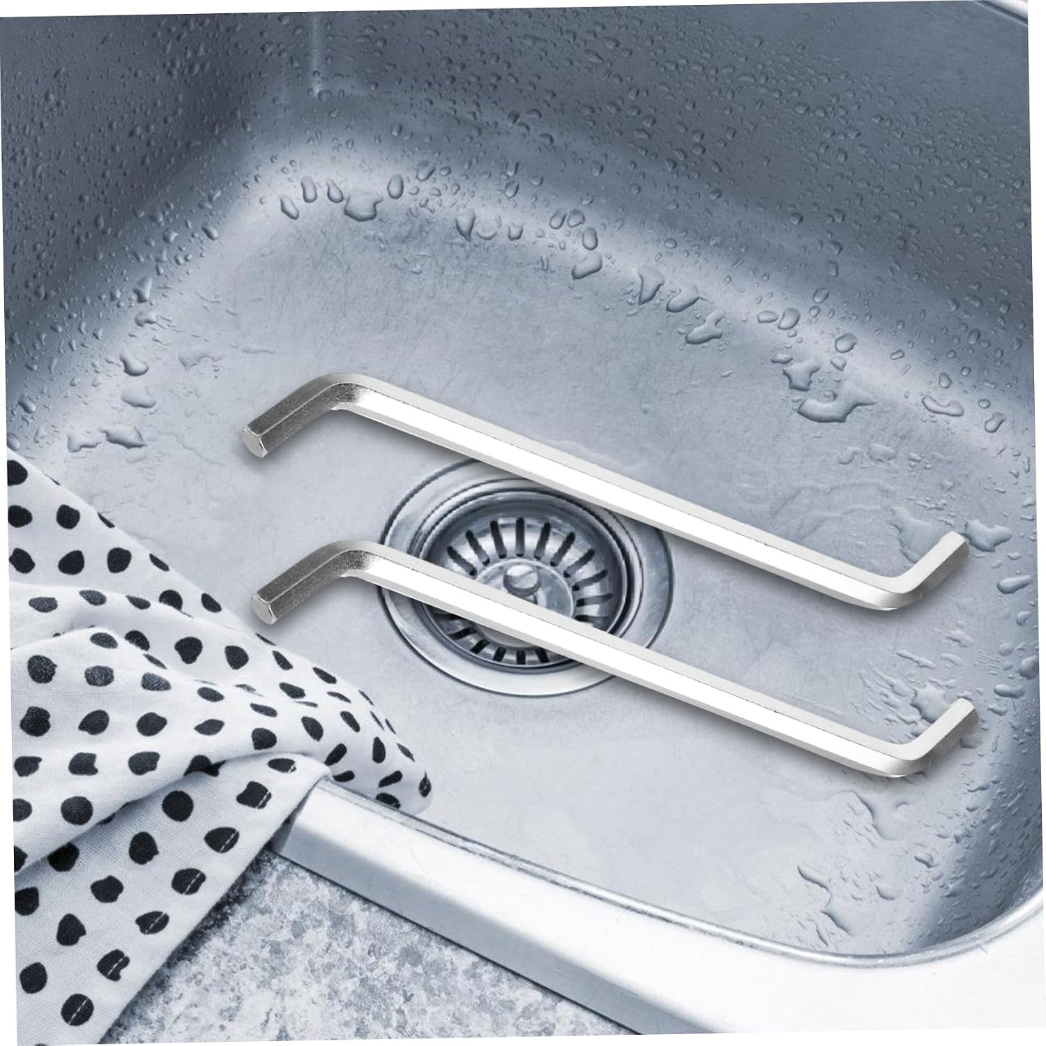2pcs Kitchen Sink Wrench Garbage Disposal Wrench Stainless Steel Easy to Use for Home