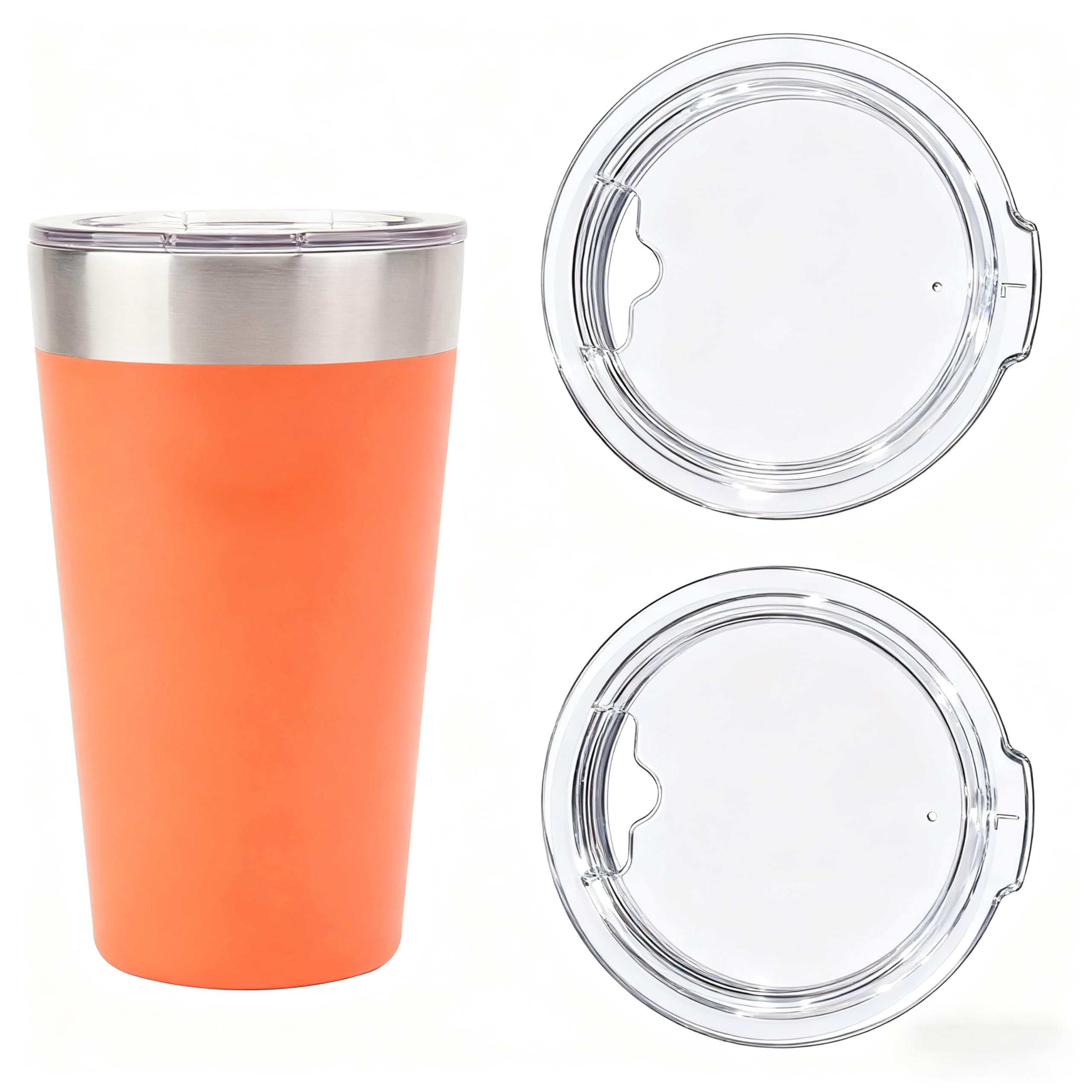 LUVCOSY 2PCs Cup Lids Compatible with Stanley 16oz Vacuum Insulated Pint Tumbler, Clear Replacement Cup Lids with Sealing Silicone Ring, Drinking Glasses Lid, Cup Covers, BPA-Free (Cups NOT Included)