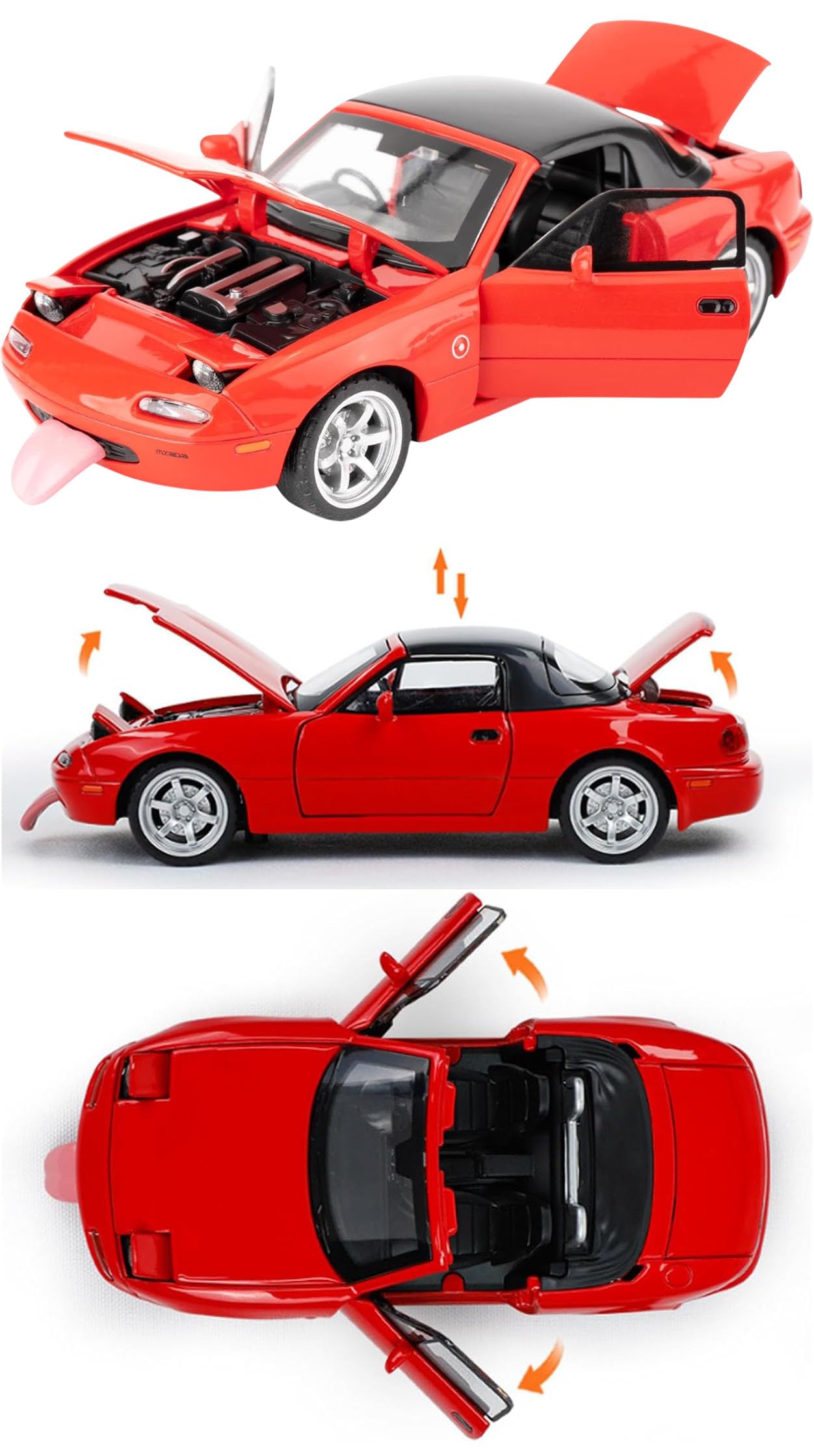 Mummy Please 1:32 Scale Die-Cast Metal M.A.Z.D.A Miata with Tongue