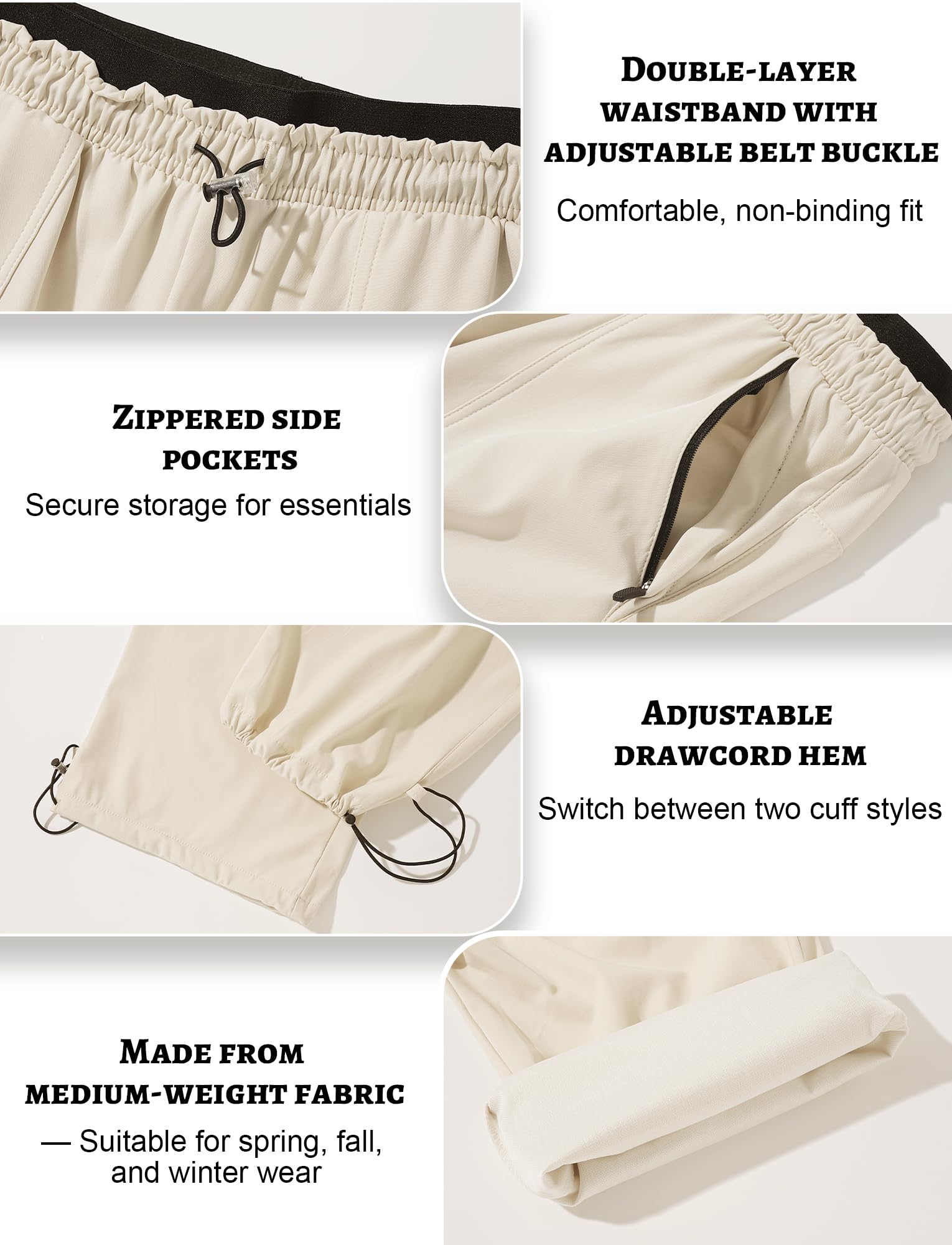 FEOYA Y2K Pantalon cargo imperméable pour femme, pantalon de randonnée à jambes larges, pantalon de parachutisme, séchage rapide, pantalon de course décontracté