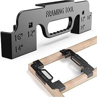 3 in 1 Metal Framing Tools,16 Inch on Center Framing Layout Tool,Cast Aluminum Framing Spacing Tool,Measurement Framing Jig for Walls,Roofs,Floors or Ladders