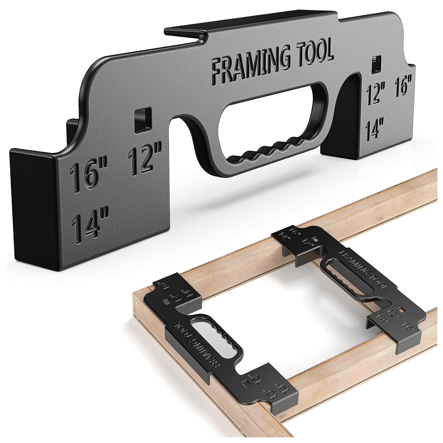 3 in 1 metal framing tools,16 inch on center framing layout tool,cast aluminum framing spacing tool,measurement framing jig for walls,roofs,floors or ladders