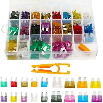 220Pcs Car Fuses 2A 3A 5A 7.5A 10A 15A 20A 25A 30A 35A Mini Small Size Blade Car Fuse Assortment Set for Auto Car Truck