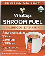 Vista 18 de VitaCup Focus Mushroom Cápsulas de café instantáneas, para el apoyo a la memoria y la claridad, con fibra, Chaga, melena de león, D3, vitaminas B