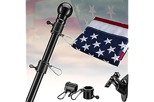American Flag Kit for Outside 3x5 | 5ft Tangle Free Flag Pole