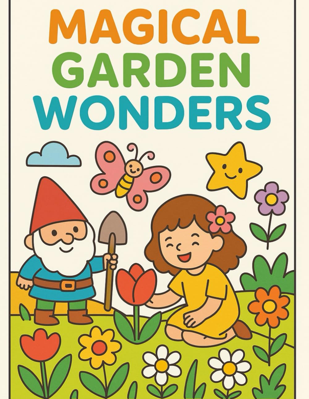 Magical Garden Wonders Coloring Book: Simple and Cute Garden Pictures for Kids Ages 3–10