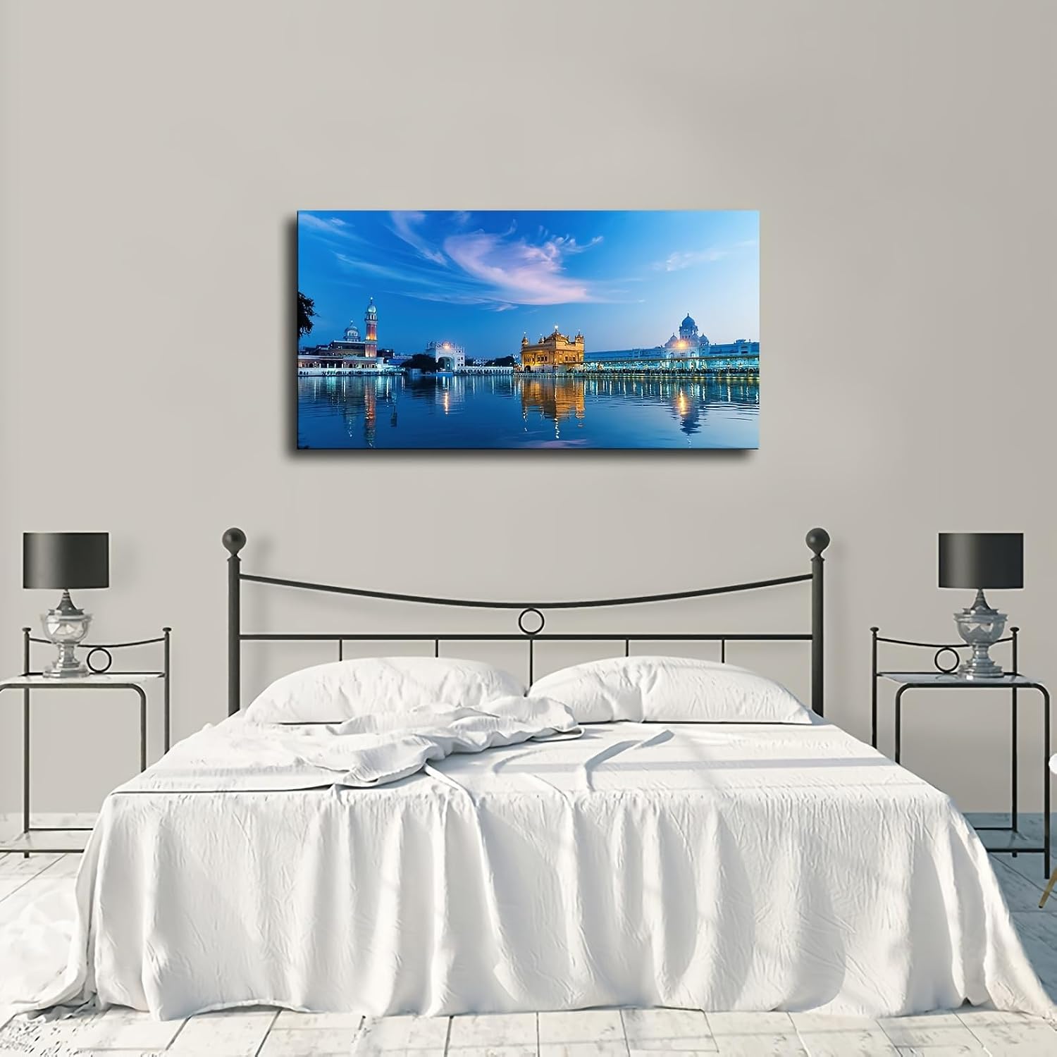 Indian Golden Temple Mural Canvas Poster Wall Art Decor Print Picture Paintings for Living Room Bedroom Decoration (24×46inch_Unframed) image 2