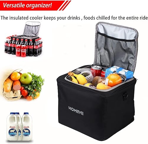 Miniatura 3 de HOMEVE - Organizador de maletero plegable extragrande con bolsa hielera, organizador de almacenamiento de 3 compartimentos con cubierta