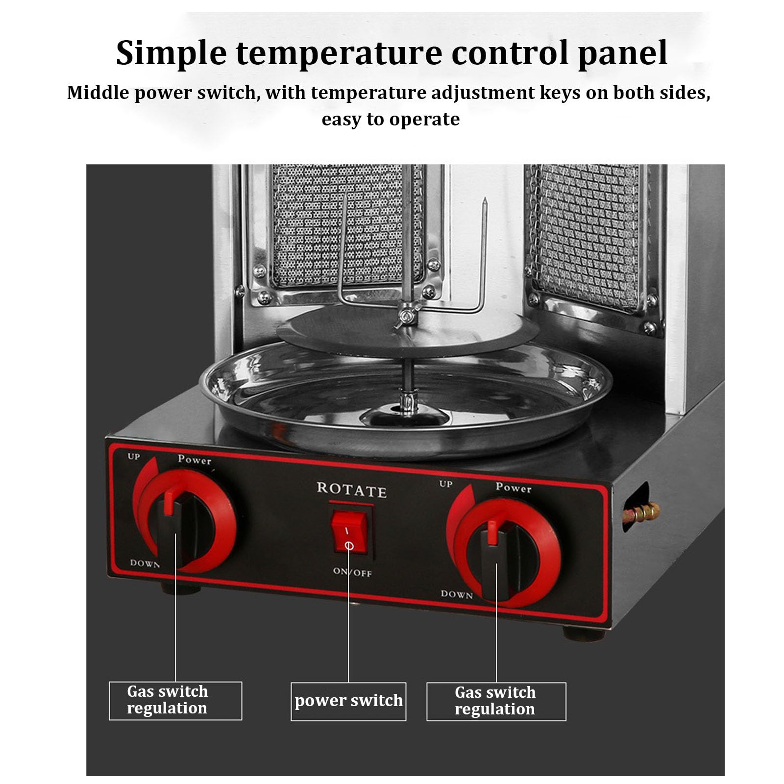 Parrilla De Gas Comercial,máquina Asadora De Pollo Vertical,máquina De Barbacoa con Horno Asador De Acero Inoxidable,rotación Automática,para Reuniones Familiares En Restaurantes