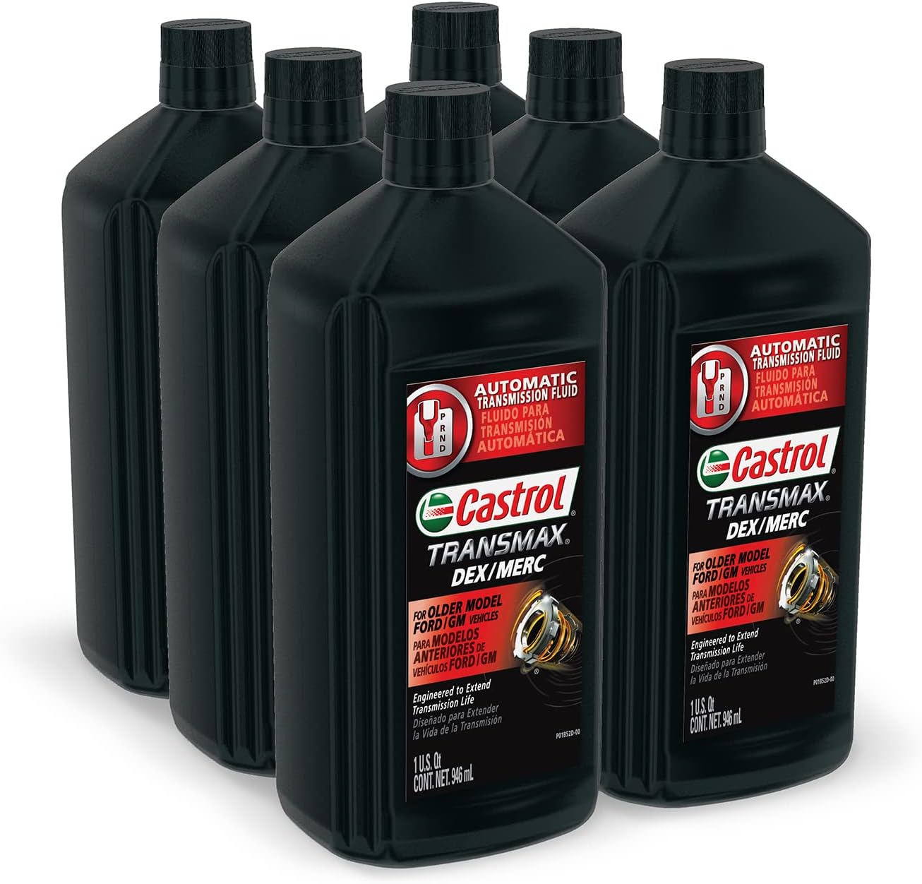 Castrol Transmax DEX/MERC Automatic Transmission Fluid, 1 Quart, Pack of 6