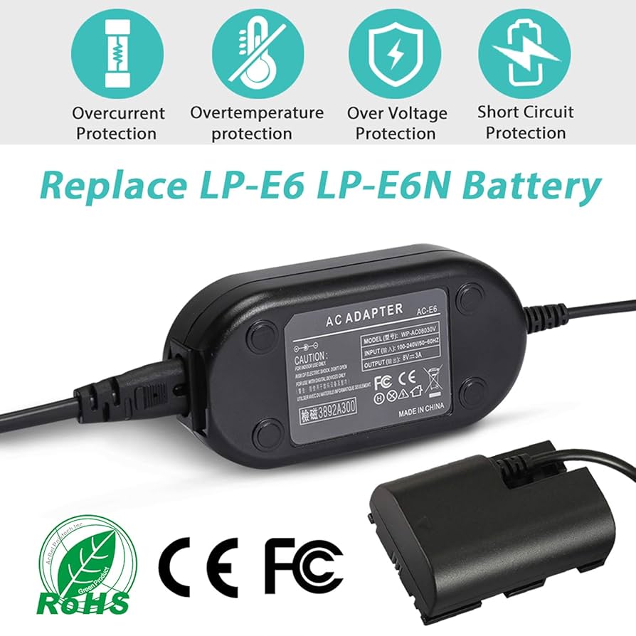 Amazon.com : PowEver ACK-E6 Camera AC Power Adapter