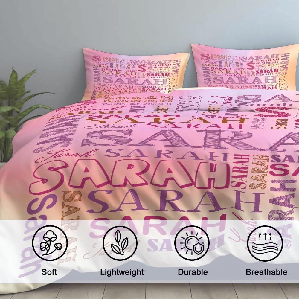 Personalized Monogram Bedding Set, Custom Text Comforter, Personalized Name Comforter, Custom Name Duvet Cover, Monogram Comforter Set Queen