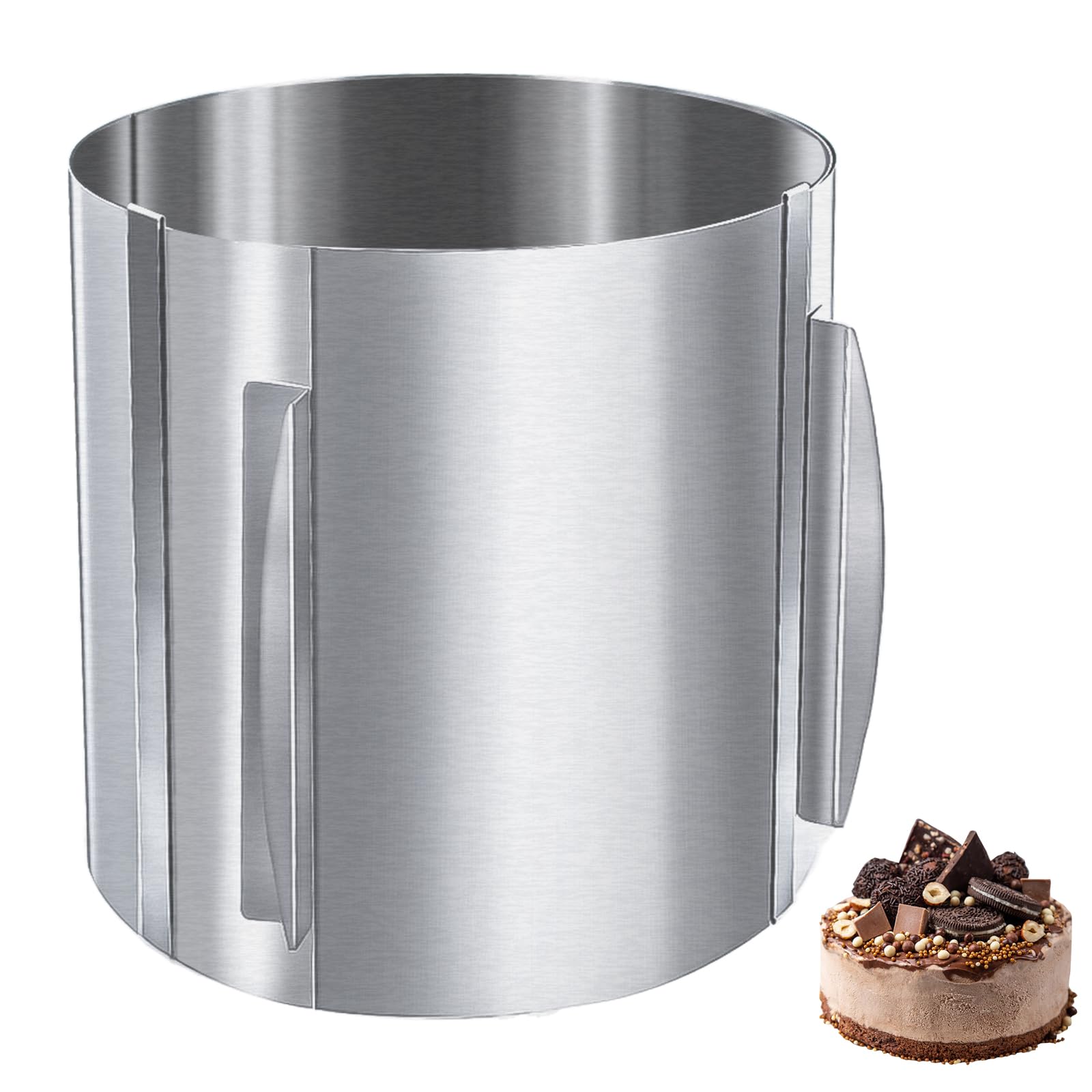 Teglia Ad Anello Regolabile Per Torte - Acciaio Inox, Altezza 8 Cm, Per Torte A Strati - Foto 13