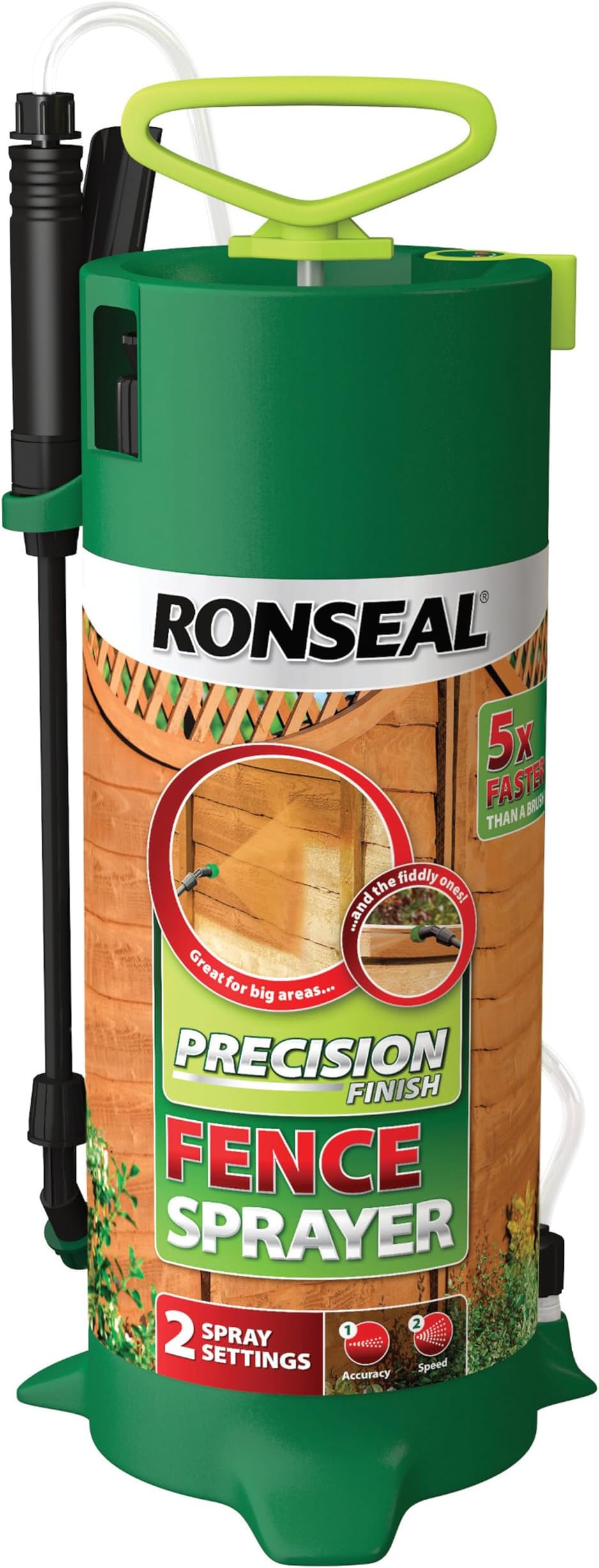 Ronseal Precision Pump Fence Sprayer – Fast, Even Coverage with Adjustable Spray. Treats a Panel in Under 3 mins. Easy to use, Durable, efficient, and no Batteries Required