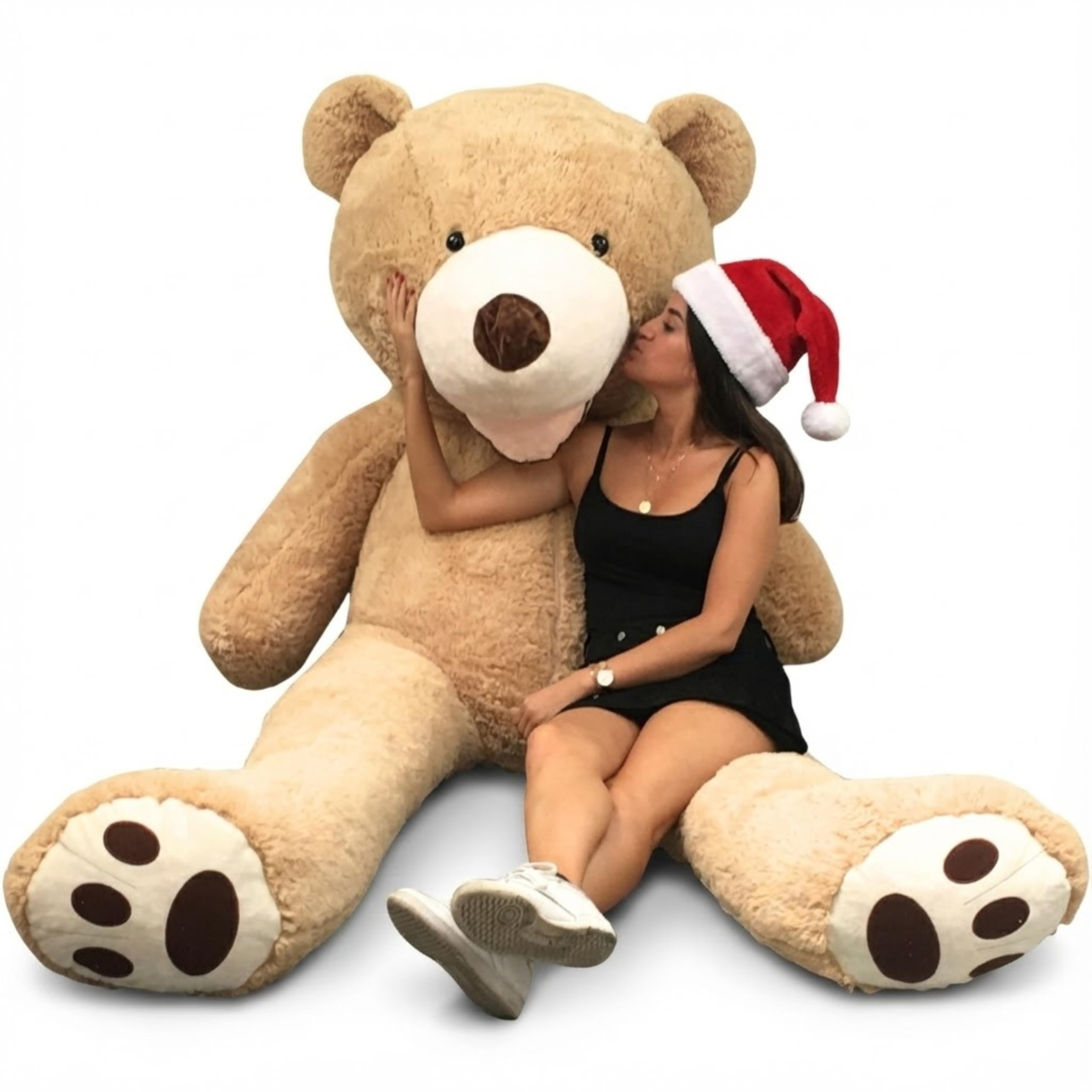 bananair - Giant Teddy Bear 260 cm Made in France, Ultra Soft and Fluffy, Cuddles Assured - Extra Large Teddy Bear for Birthdays, Bedroom Decor, Celebrations (Beige)