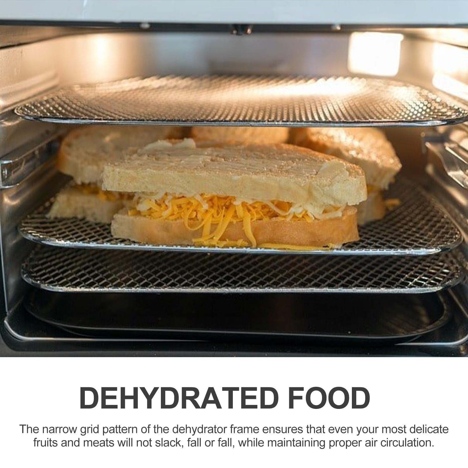 FRCOLOR Supporto per Friggitrice ad Aria 3 Pezzi in Acciaio Inossidabile, Accessori Forno, per Disidratare Carni e Conservare Nutrienti