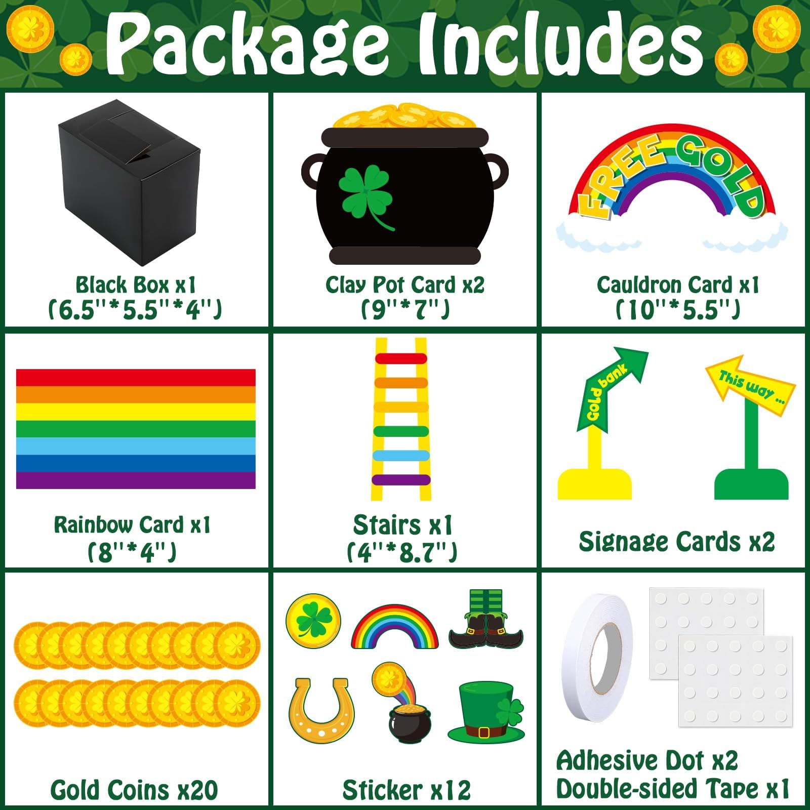 XD4-St Patrick's Day Trap Kit DIY Catch A Leprechauns Trap Craft Set Supplies St Patrick S Day Party Decoration Leprechaun Trap Craft Kit Box Stickers
