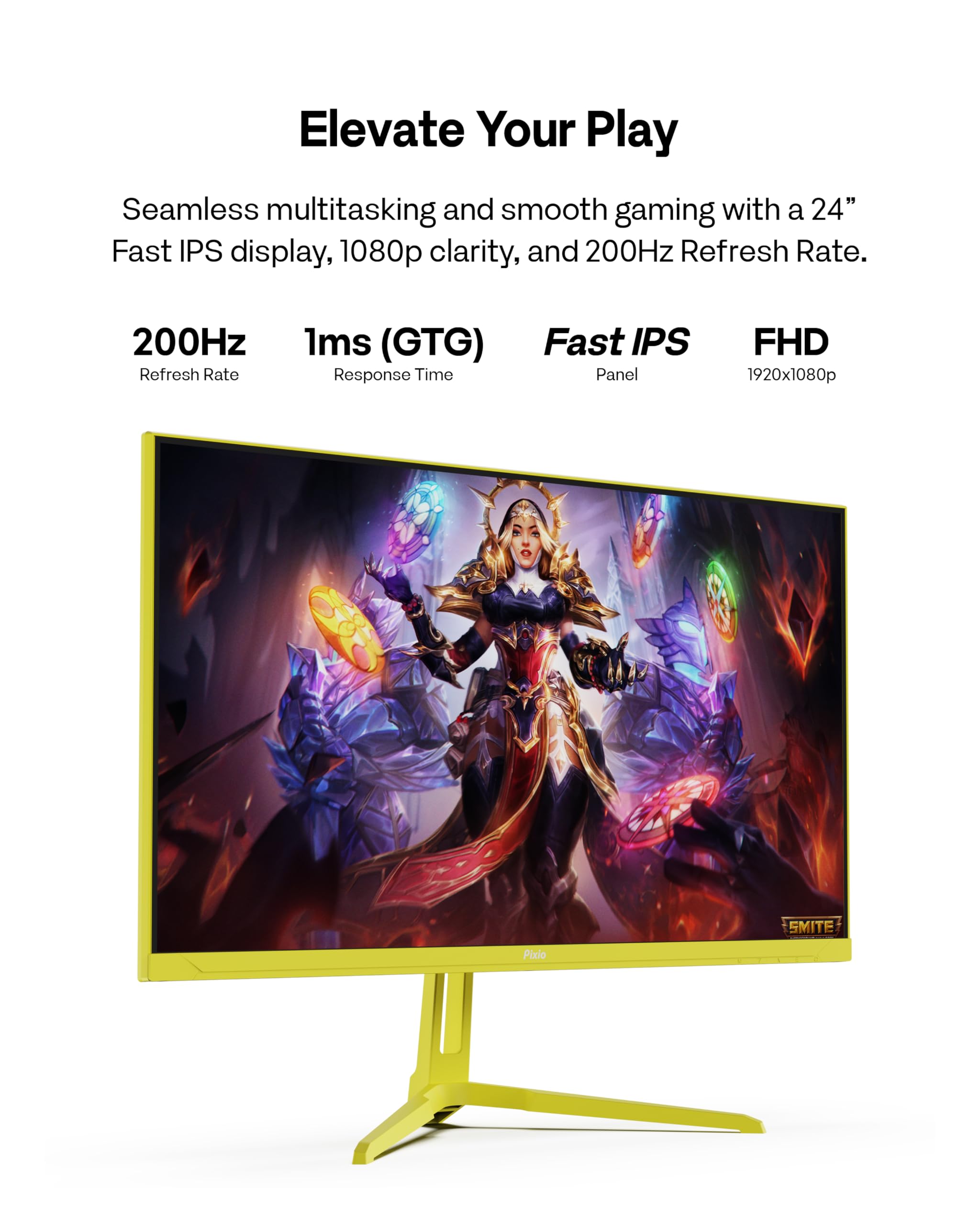 Amazon.com: Pixio PX248 Wave Yellow 24 inch 200Hz Refresh Rate FHD