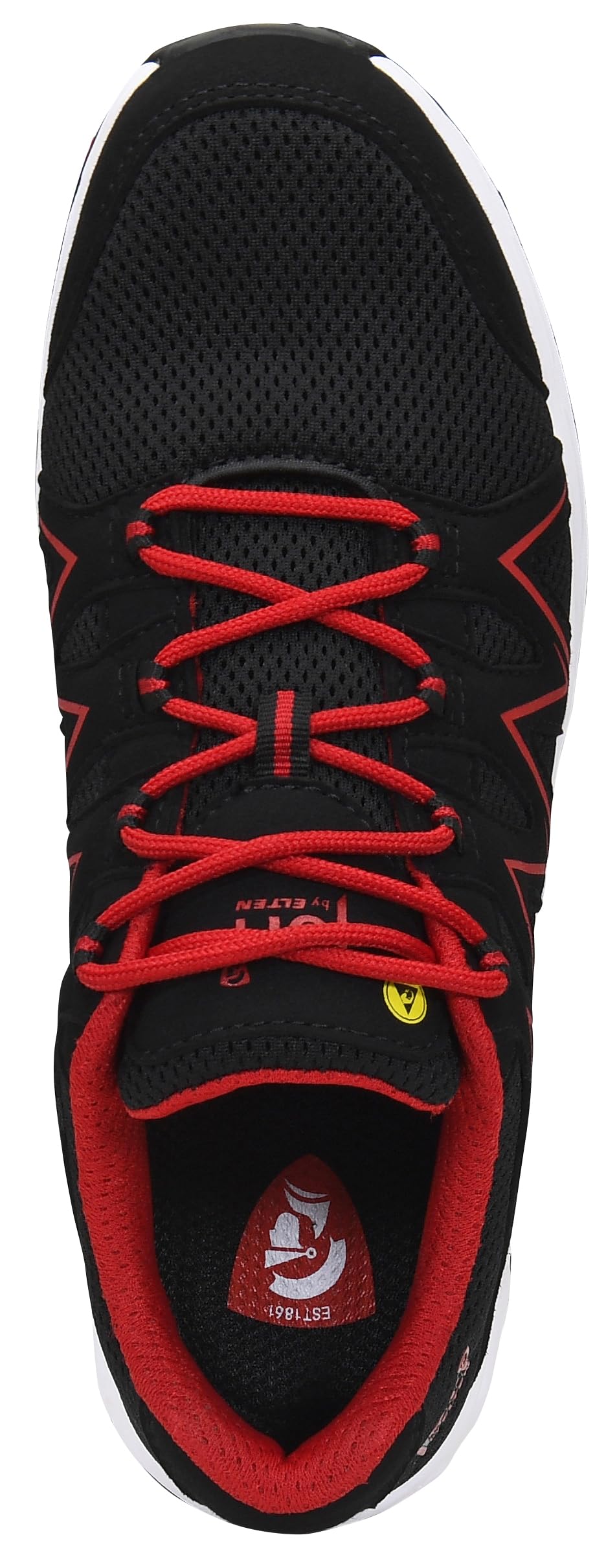 ELTEN jo_Speedy Black-red Low ESD S1PS | Sicherheitsschuhe für Damen & Herren, Kunststoffkappe, leicht, atmungsaktiv