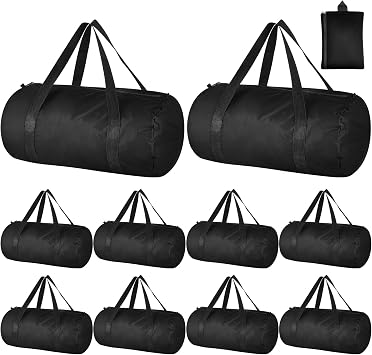 Silkfly 10 Pcs Duffle Bag Large Foldable Gym Bag Travel Duffel Bags Waterproof Lightweight Sports Duffel Bags for Men Women Workout 23.6 x 13.8 x 11.8 Inches