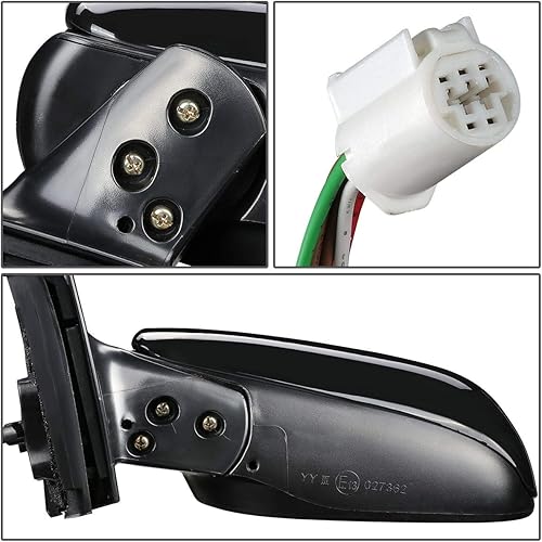 Miniatura 9 de DNA Motoring OEM-MR-SC1320110 - Espejo lateral plegable para conductor izquierdo con ajuste eléctrico con señal de giro compatible con 16 Scion iM