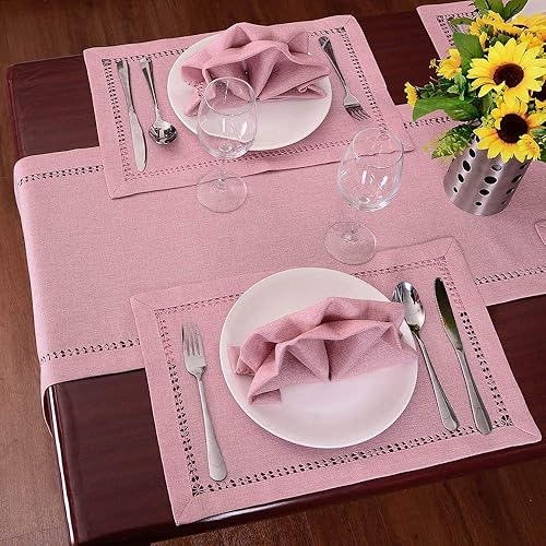 Miniatura 4 de Camino de mesa de comedor hecho a mano, color sólido, cubierta de tocador, con doble costura