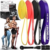 Vista 8 de FitBeast Resistance Bands Set, Pull Up Assist Bands for Strength Training, Powerlifting, Muscle Toning, Yoga, Mobility Exercises, Rehabilitation
