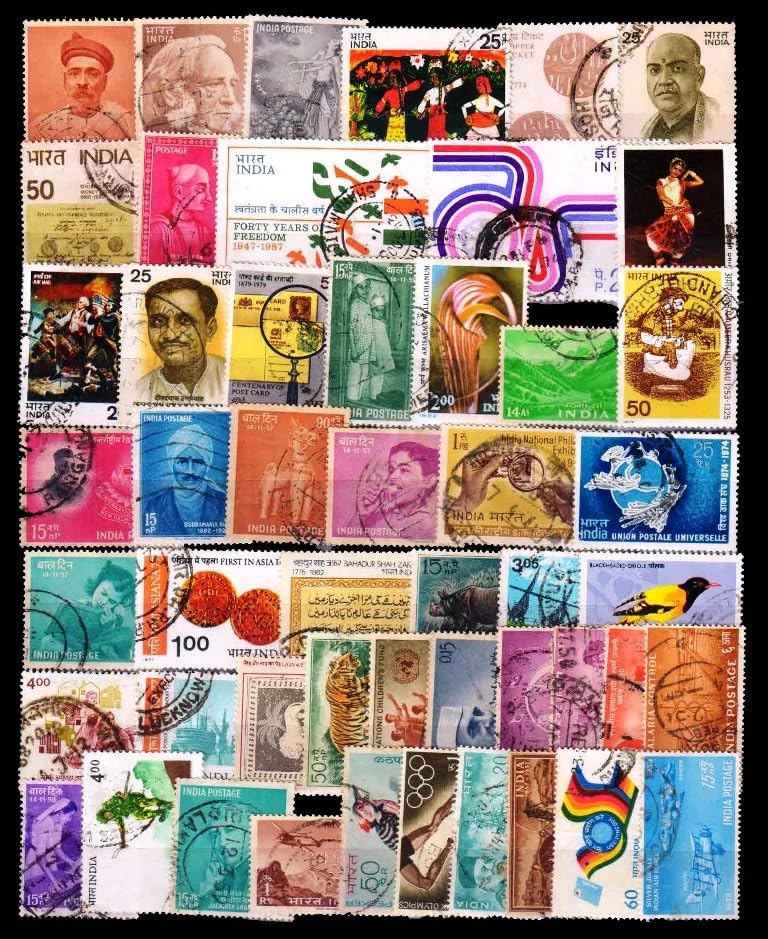 ISC~ India - 50 Different Large Used Stamps, Fine Condition, Mostly Old, All Genuine Postge Stamp ` STAMPEX-image-15