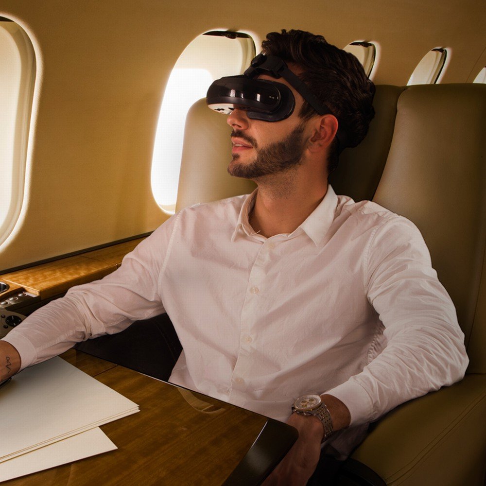 [4K Theatre] H2 Smart Video 3D Occhiali, Casco Virtuale Montato Sulla Testa Vr Realtà Virtuale,Nero,Taglia unica