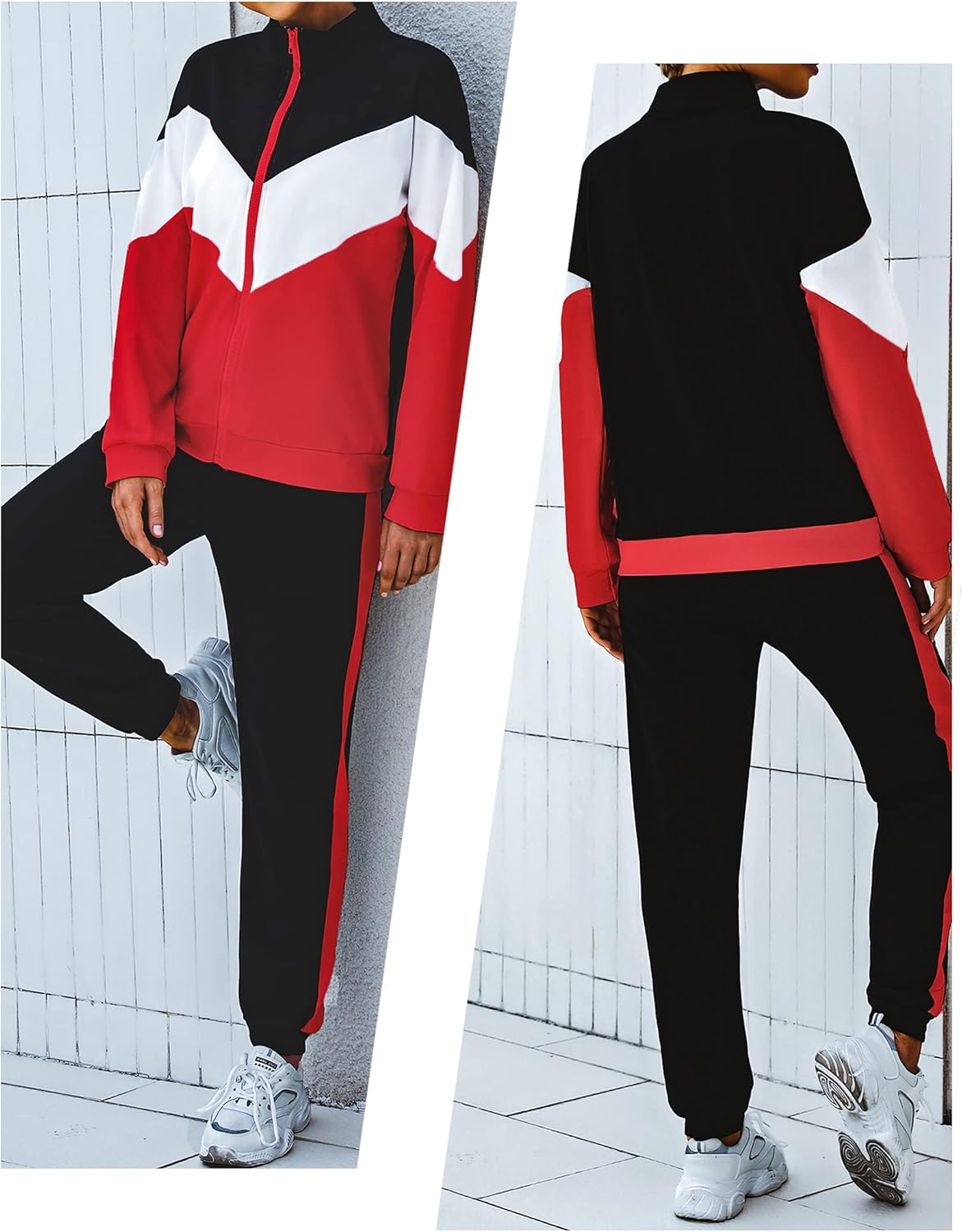 Marvmys Women's Tracksuit Set 2 Piece Sweatsuit Outfits Long Sleeve Zip Up Lounge Jogger Set with Pocket - Image 3