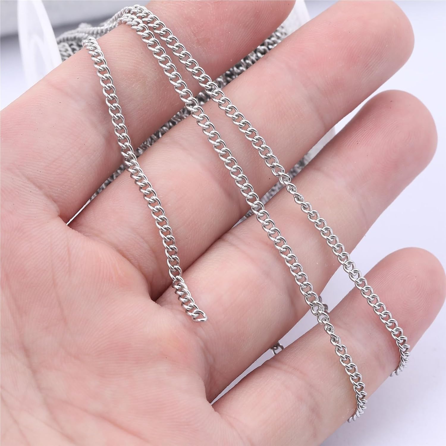30m Stainless Steel Jewelry Chains 1.5mm 2.4mm Wide Bulk Craft Necklace