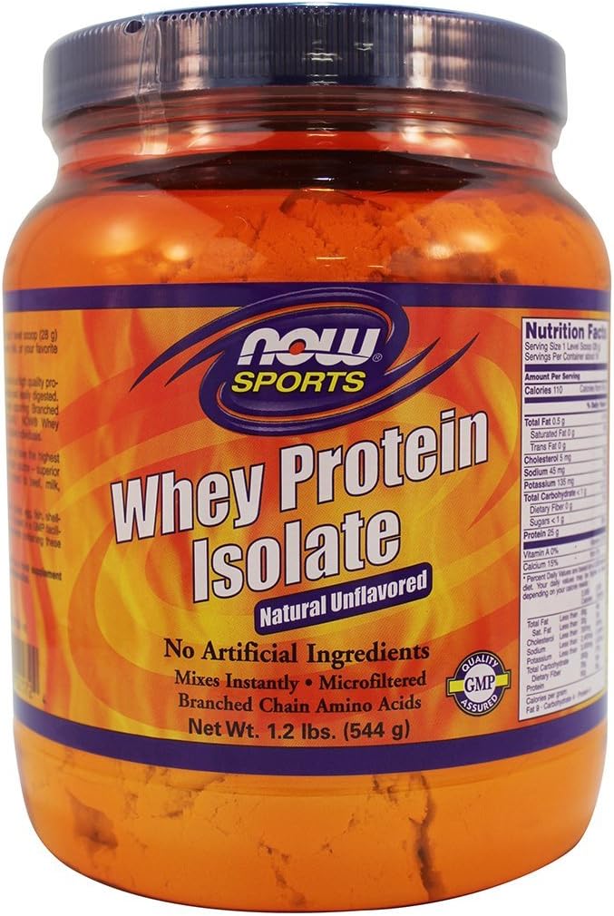 NOW Foods: Whey Protein Isolate Unflavored Powder, 1.2 lb (2 Pack)