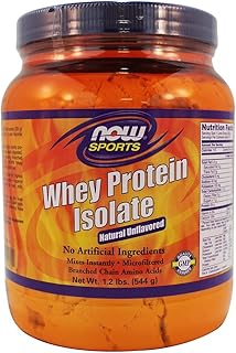Now Foods: Whey Protein Isolate Unflavored Powder, 1.2 lb (2 pack)