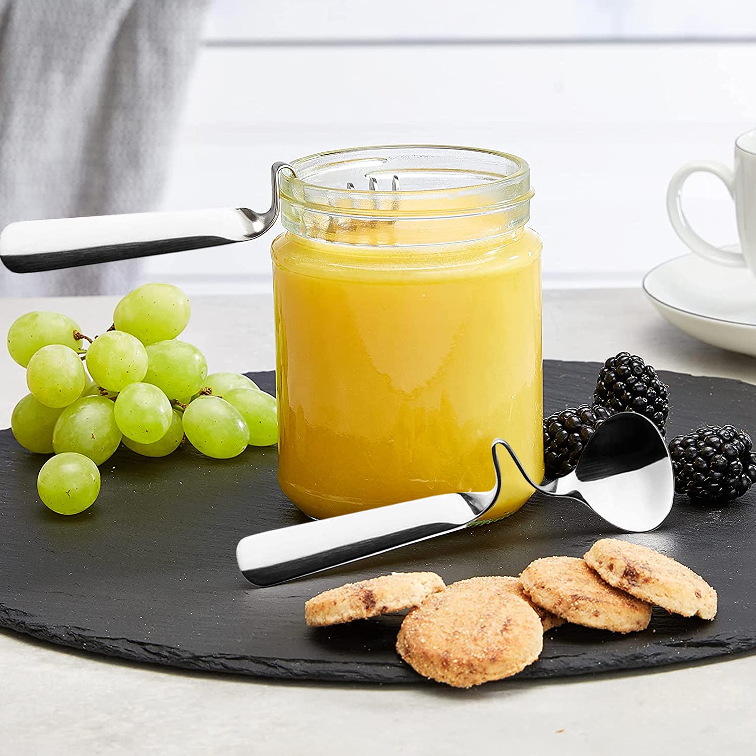 Cucchiai Per Miele E Marmellata In Acciaio Inox 2 Pezzi - Agitatori Per Yogurt Con Design Antigoccia