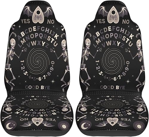Juego de fundas de asiento de coche de ocultismo gótico con diseño de ouija mágica vintage, juego universal de tela plana para asiento de automóvil,