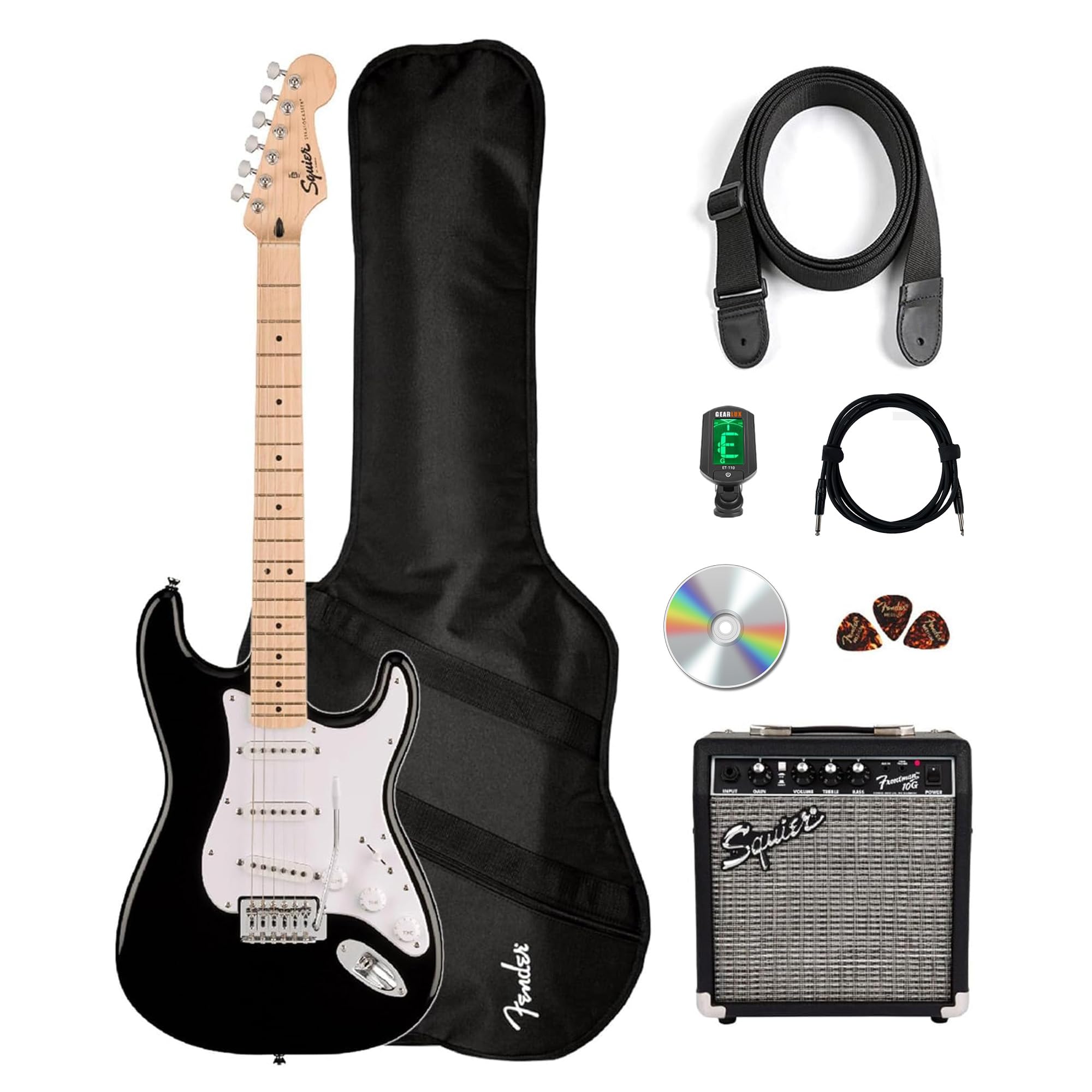 Amazon.com: Fender Squier Sonic Stratocaster Pack - Black Bundle