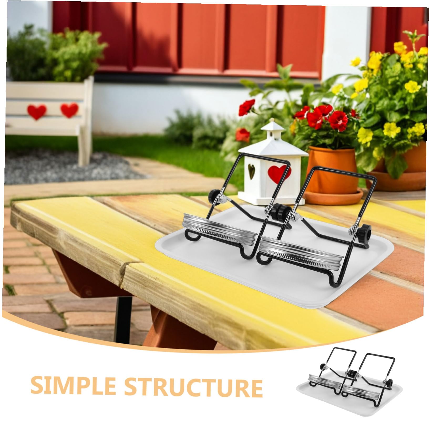 VANZACK 2 Juegos Kit de Germinación de Brotes con Tapas de Malla de Acero Inoxidable y Soporte para Frascos de Boca Ancha Ventilación Óptima Bandeja Recogedora y Fácil Limpieza para