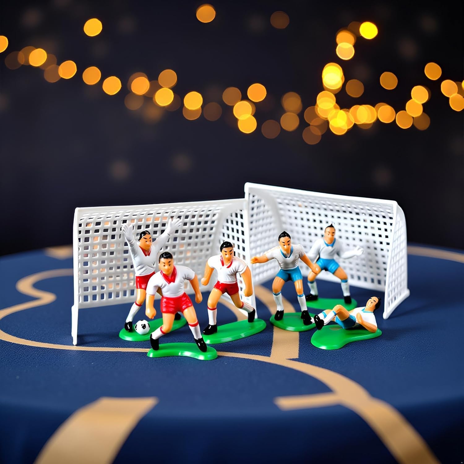 18Pcs White Soccer Cake Toppers Plastic Soccer Players Toy Football World Cup Party Cake Decorations Cake Toppers Cooking and Baking - Image 2