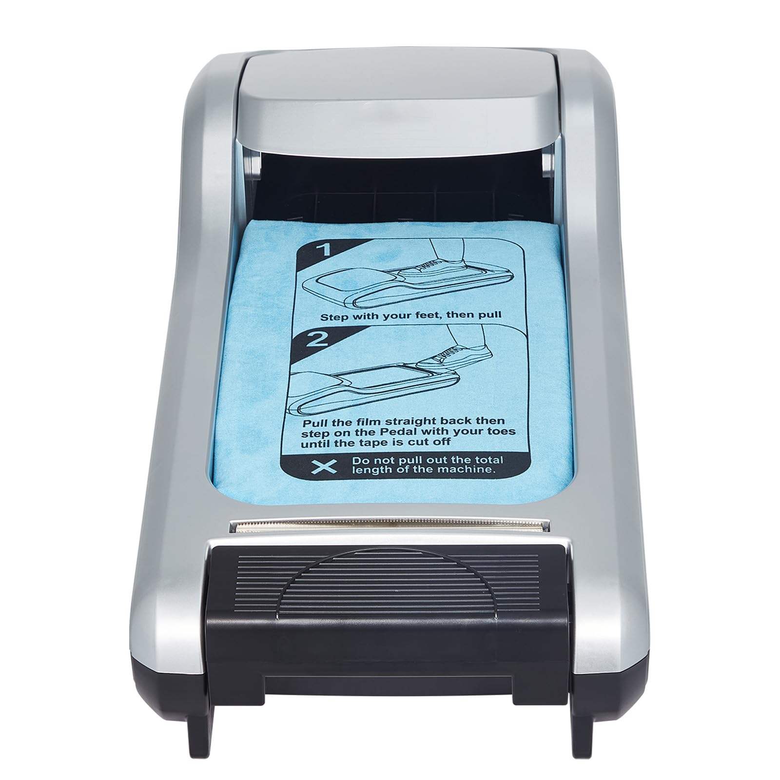 VEVOR Distributeur Automatique de Couvre-chaussures, avec 1 Rouleau de 600 Pièces Membranes Jetables Antidérapantes, Pointure Jusqu'à Taille US 11, pour Maison, Bureau, Labo, Usine, Hôpital, Argent